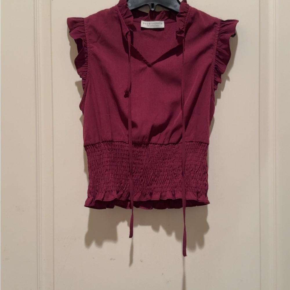 Burgundy Ruffled Top